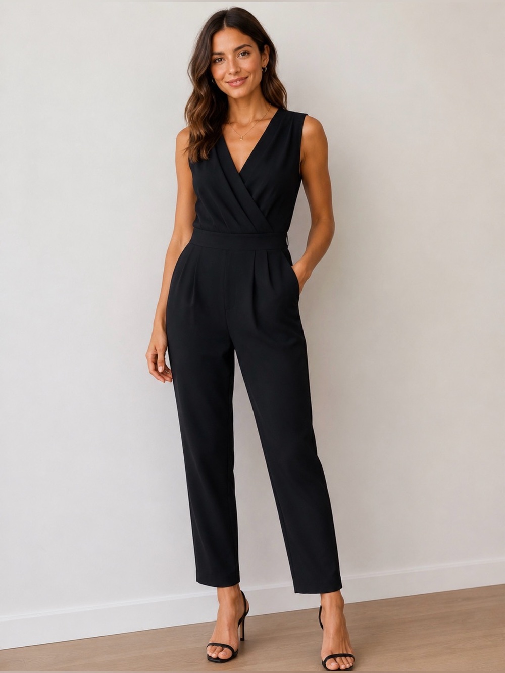 Talbots Black Sleeveless Jumpsuit